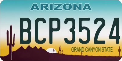 AZ license plate BCP3524