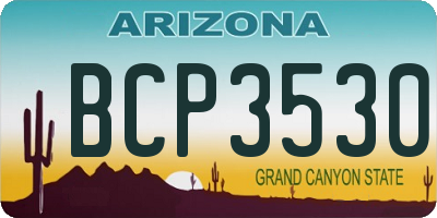 AZ license plate BCP3530