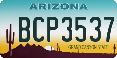 AZ license plate BCP3537