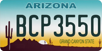 AZ license plate BCP3550