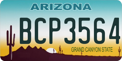 AZ license plate BCP3564