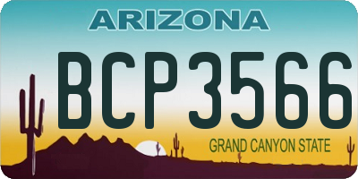 AZ license plate BCP3566