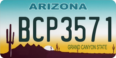 AZ license plate BCP3571