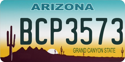 AZ license plate BCP3573