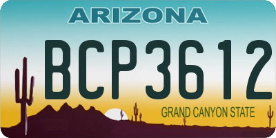 AZ license plate BCP3612