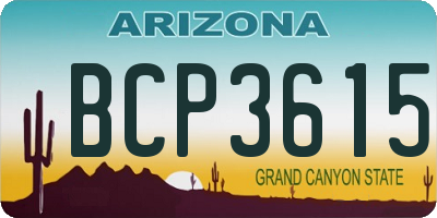 AZ license plate BCP3615