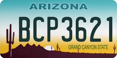 AZ license plate BCP3621