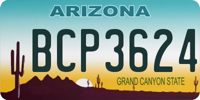 AZ license plate BCP3624