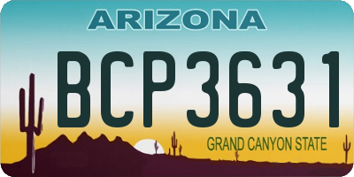 AZ license plate BCP3631