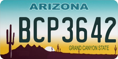 AZ license plate BCP3642