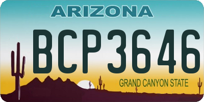 AZ license plate BCP3646