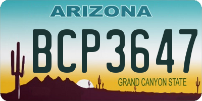 AZ license plate BCP3647