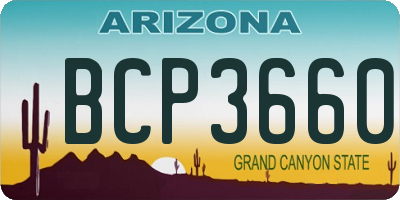 AZ license plate BCP3660