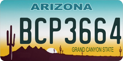 AZ license plate BCP3664