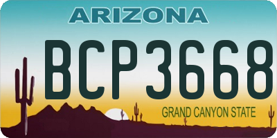 AZ license plate BCP3668