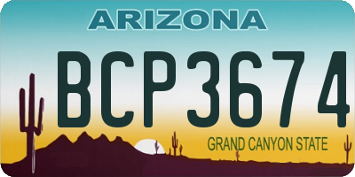 AZ license plate BCP3674