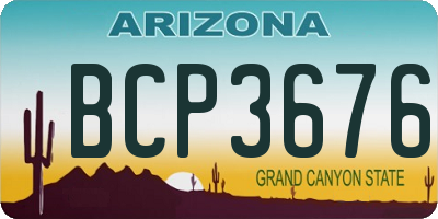 AZ license plate BCP3676