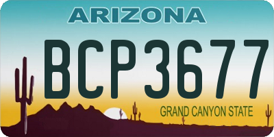 AZ license plate BCP3677