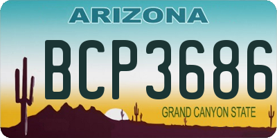 AZ license plate BCP3686