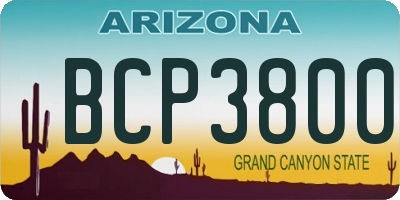 AZ license plate BCP3800