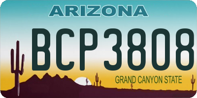 AZ license plate BCP3808