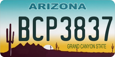 AZ license plate BCP3837