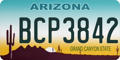 AZ license plate BCP3842