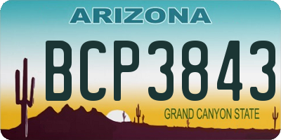 AZ license plate BCP3843