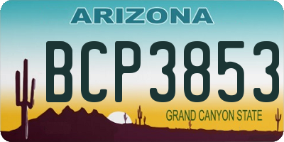 AZ license plate BCP3853