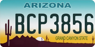 AZ license plate BCP3856