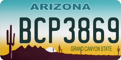 AZ license plate BCP3869