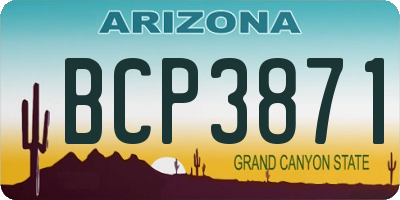 AZ license plate BCP3871