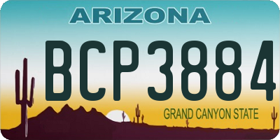 AZ license plate BCP3884