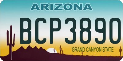 AZ license plate BCP3890