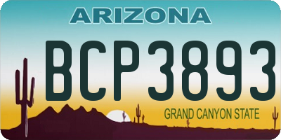 AZ license plate BCP3893