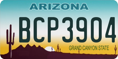 AZ license plate BCP3904