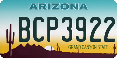 AZ license plate BCP3922