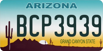 AZ license plate BCP3939