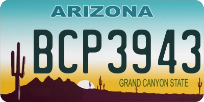 AZ license plate BCP3943