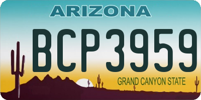 AZ license plate BCP3959