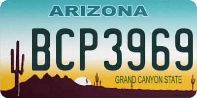 AZ license plate BCP3969