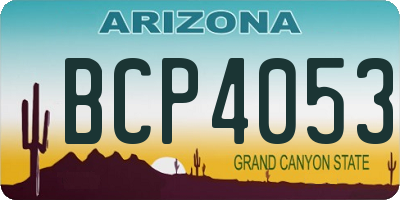AZ license plate BCP4053