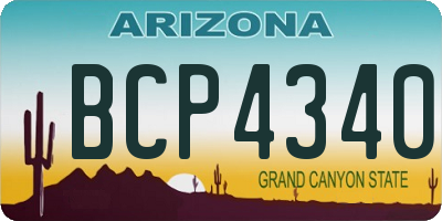 AZ license plate BCP4340