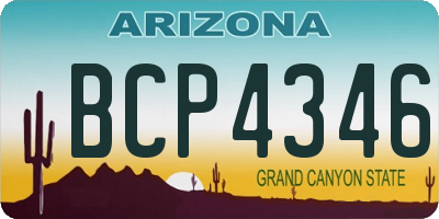 AZ license plate BCP4346