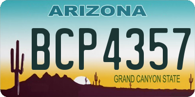 AZ license plate BCP4357