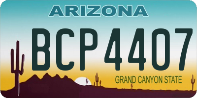 AZ license plate BCP4407