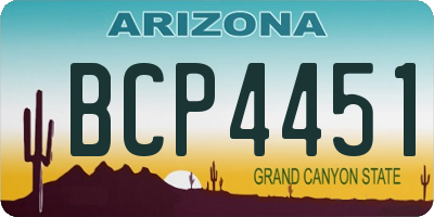 AZ license plate BCP4451