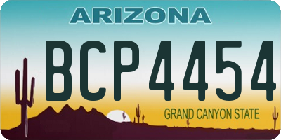 AZ license plate BCP4454