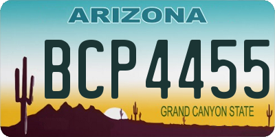 AZ license plate BCP4455