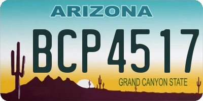 AZ license plate BCP4517